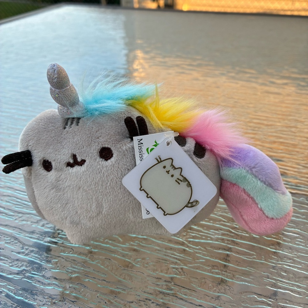 NWT GUND Pusheen Grey Cat Pusheenicorn Unicorn Stuffed Animal Plush Keychain